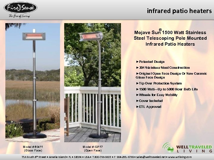 infrared patio heaters ® Mojave Sun 1500 Watt Stainless Steel Telescoping Pole Mounted Infrared