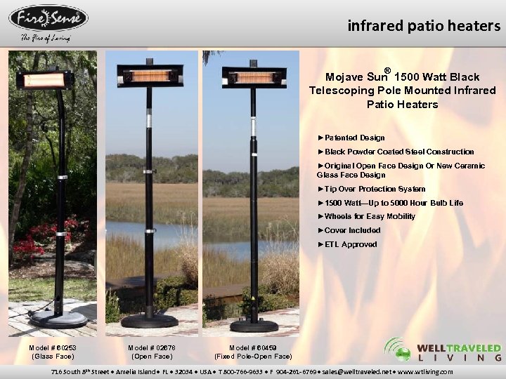 infrared patio heaters ® Mojave Sun 1500 Watt Black Telescoping Pole Mounted Infrared Patio