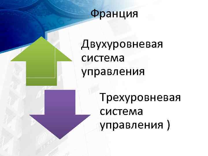 Франция Двухуровневая система управления Трехуровневая система управления ) 