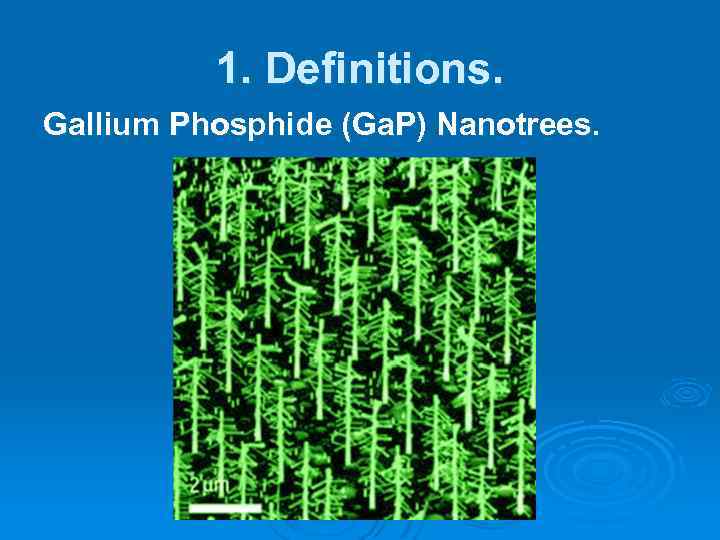 1. Definitions. Gallium Phosphide (Ga. P) Nanotrees. 