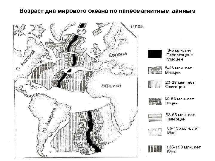 Возраст дна мирового океана по палеомагнитным данным 