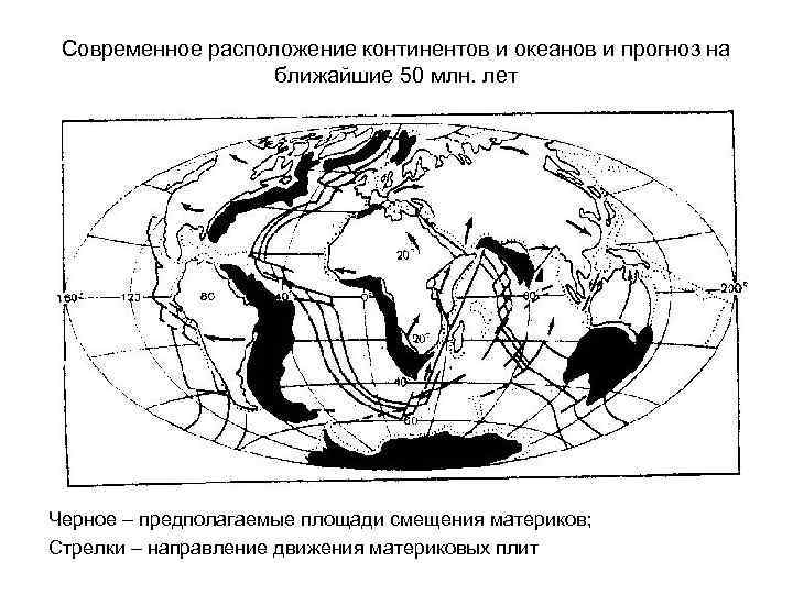 Карта движения материков