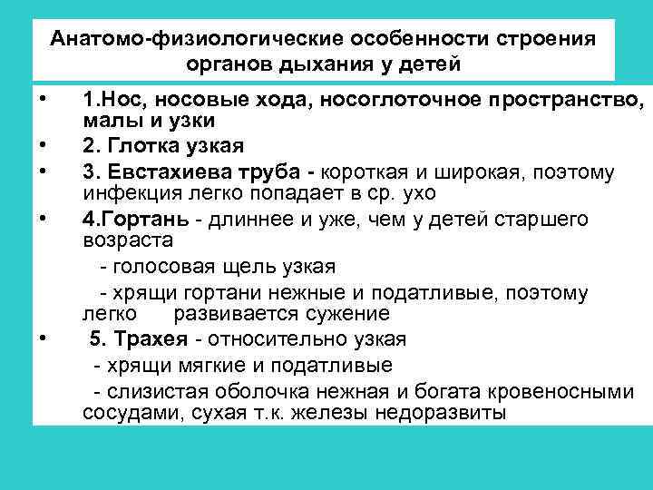 Анатомо-физиологические особенности строения органов дыхания у детей • • • 1. Нос, носовые хода,