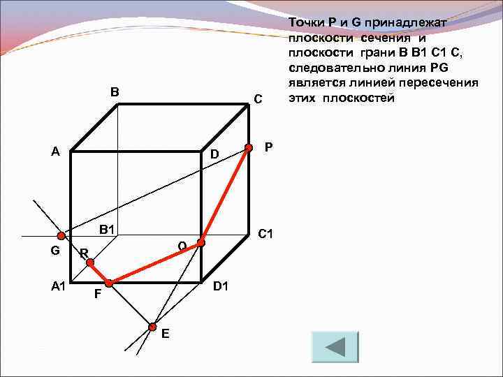 В С А D B 1 G A 1 Точки P и G принадлежат