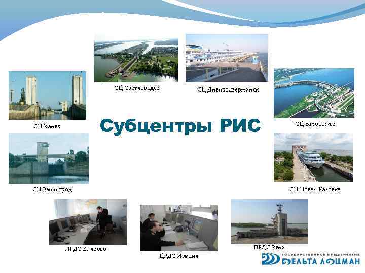 СЦ Светловодск СЦ Днепродзержинск Субцентры РИС СЦ Канев СЦ Вышгород ПРДС Вилково СЦ Запорожье