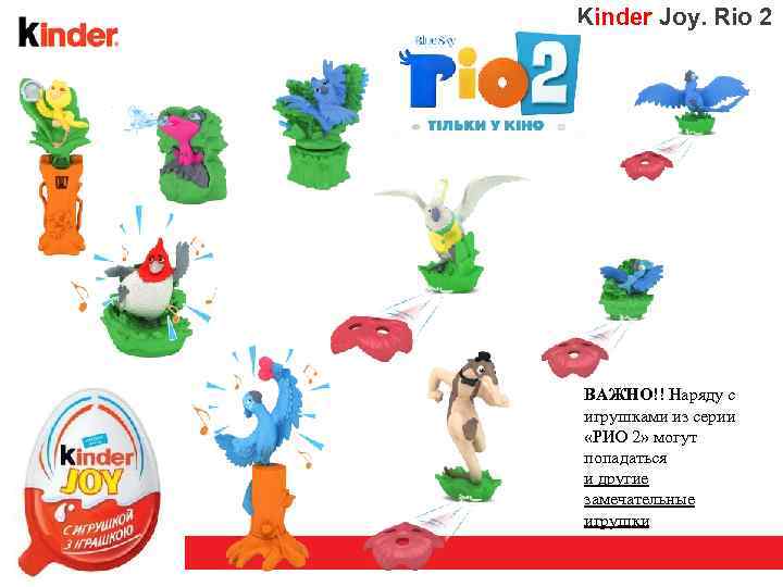 Kinder Joy. Rio 2 ВАЖНО!! Наряду с игрушками из серии «РИО 2» могут попадаться