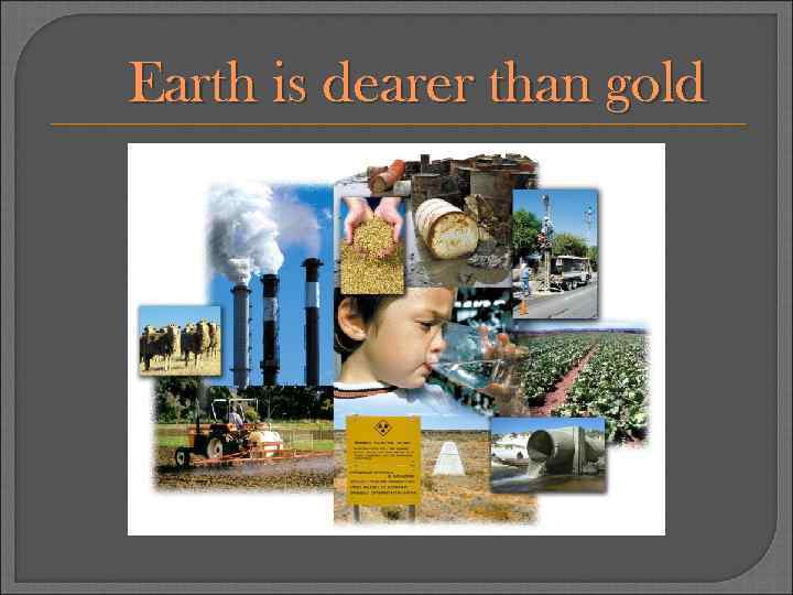 Earth is dearer than gold 