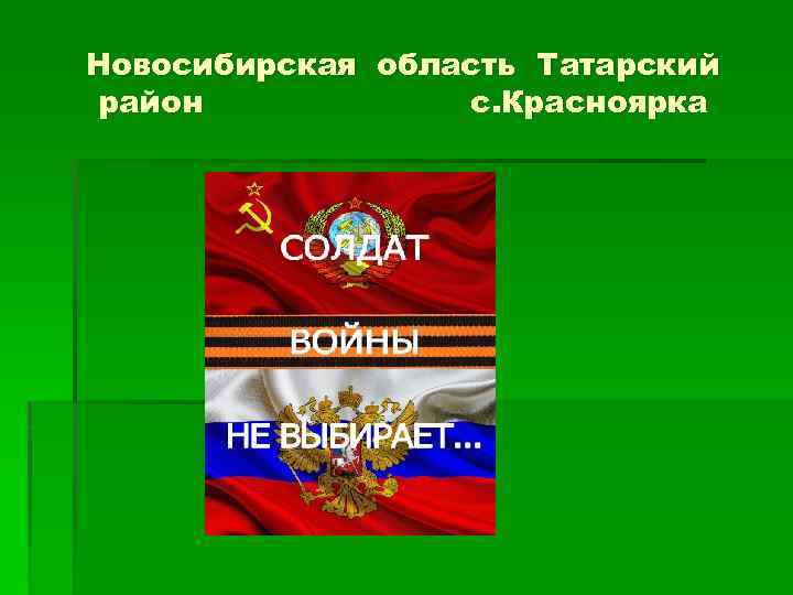 Новосибирская область Татарский район с. Красноярка 