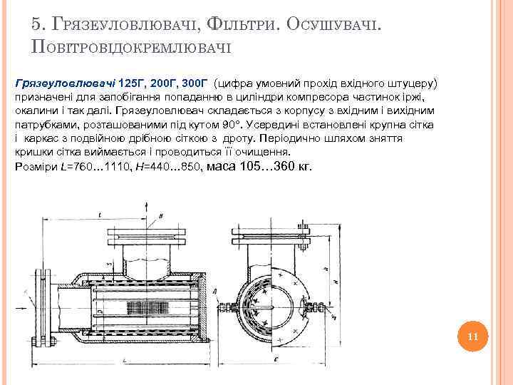 5. ГРЯЗЕУЛОВЛЮВАЧІ, ФІЛЬТРИ. ОСУШУВАЧІ. ПОВІТРОВІДОКРЕМЛЮВАЧІ Грязеуловлювачі 125 Г, 200 Г, 300 Г (цифра умовний