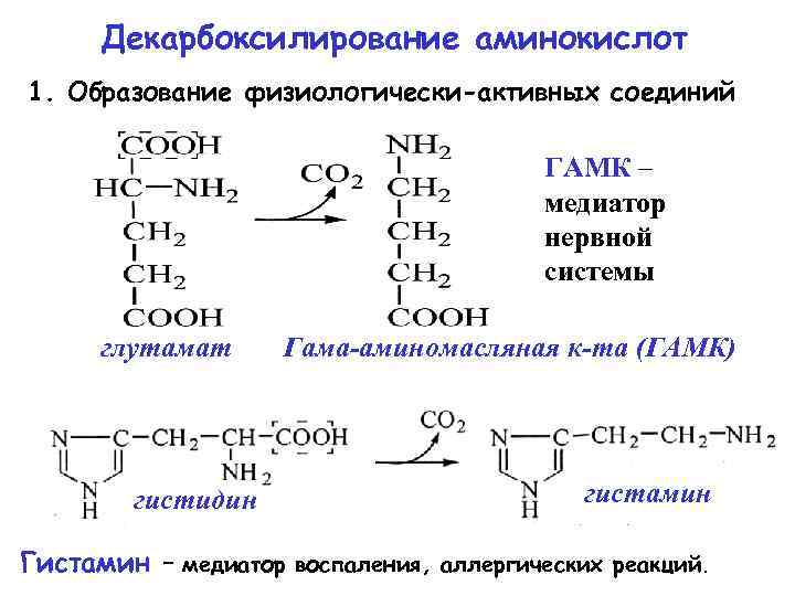 Декарбоксилирование аминокислот презентация