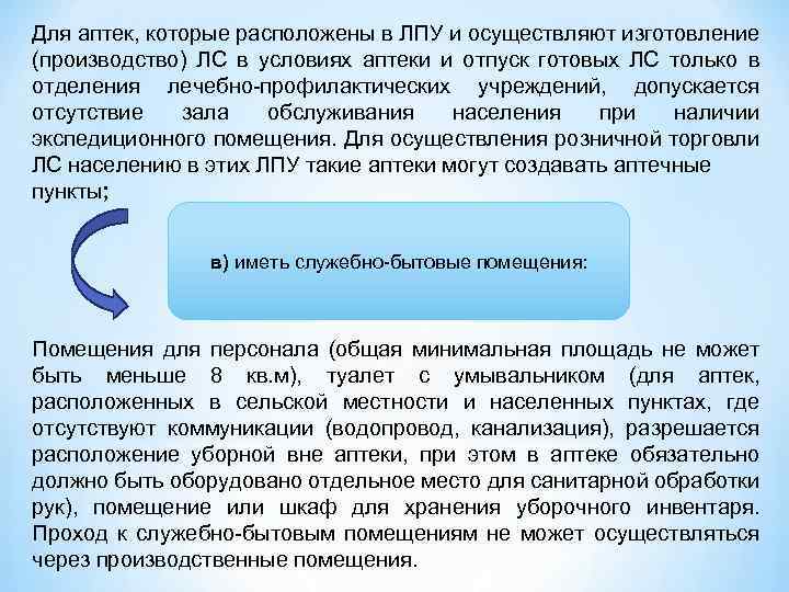 Для аптек, которые расположены в ЛПУ и осуществляют изготовление (производство) ЛС в условиях аптеки