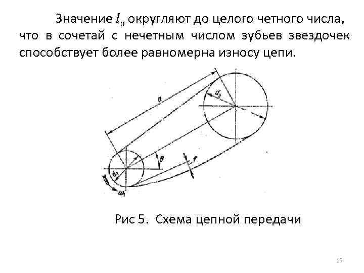 Значение lр округляют до целого четного числа, что в сочетай с нечетным числом зубьев