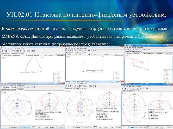 УП. 02. 01 Практика по антенно-фидерным устройствам. В ходе прохождения этой практики я научился