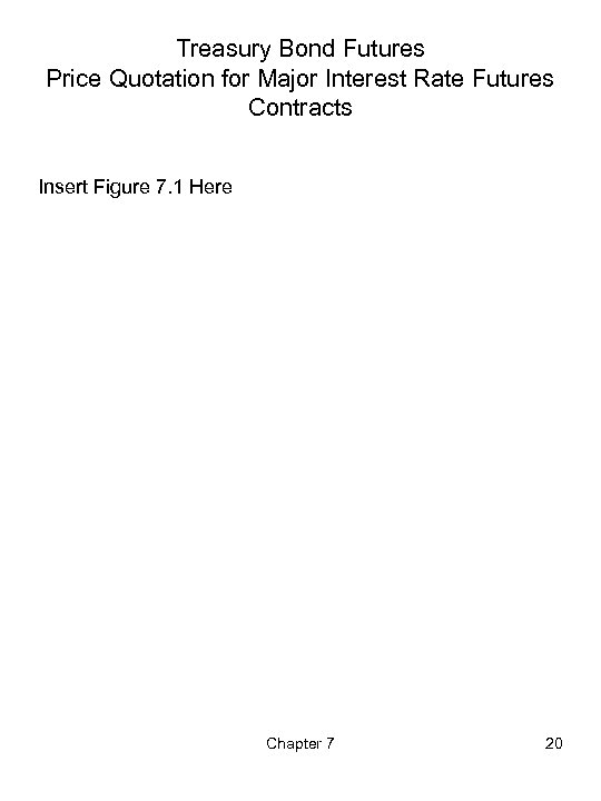 Treasury Bond Futures Price Quotation for Major Interest Rate Futures Contracts Insert Figure 7.