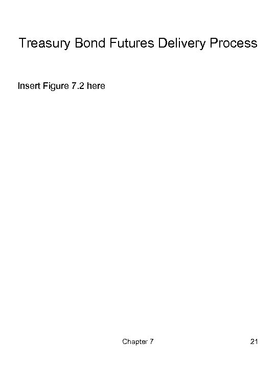 Treasury Bond Futures Delivery Process Insert Figure 7. 2 here Chapter 7 21 