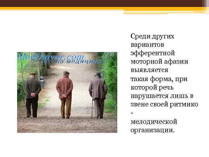 Среди других вариантов эфферентной моторной афазии выявляется такая форма, при которой речь нарушается лишь
