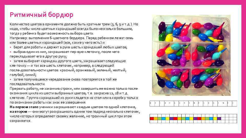 Ритмичный бордюр Количество цветов в орнаменте должно быть кратным трем (3, 6, 9 и