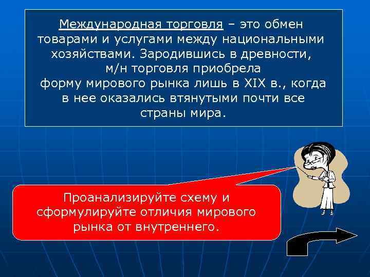 Международная торговля – это обмен товарами и услугами между национальными хозяйствами. Зародившись в древности,