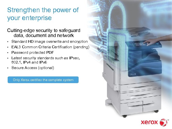 Strengthen the power of your enterprise Cutting-edge security to safeguard data, document and network