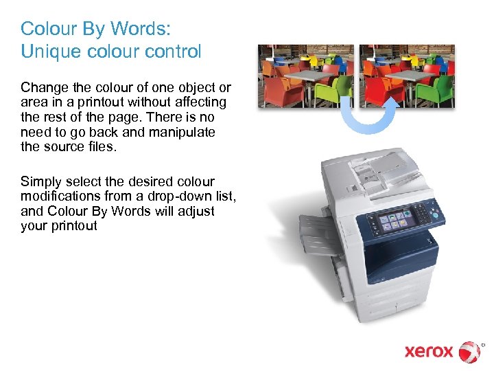 Colour By Words: Unique colour control Change the colour of one object or area