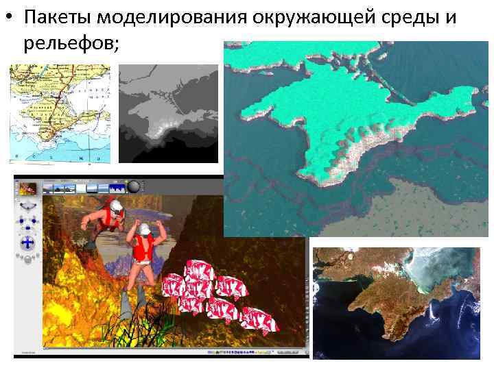  • Пакеты моделирования окружающей среды и рельефов; 
