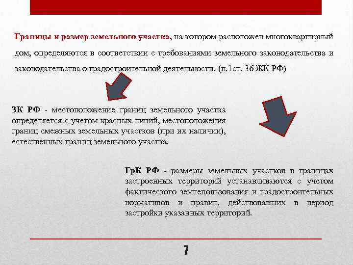 Границы и размер земельного участка, на котором расположен многоквартирный дом, определяются в соответствии с