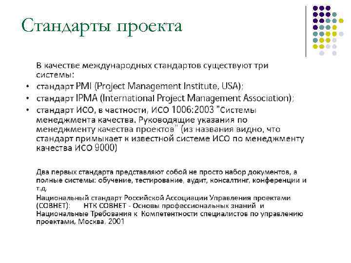 Под чьим руководством осуществлялась разработка проекта стандарта