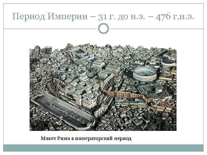 Период Империи – 31 г. до н. э. – 476 г. н. э. Макет