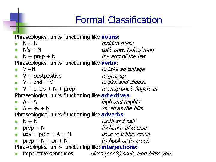 Написать units. Phraseology classification of phraseological Units. Structural classification of phraseological Units. Smirnitsky classification of phraseological Units. Interjectional phraseological Units.