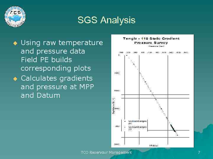 SGS Analysis u u Using raw temperature and pressure data Field PE builds corresponding