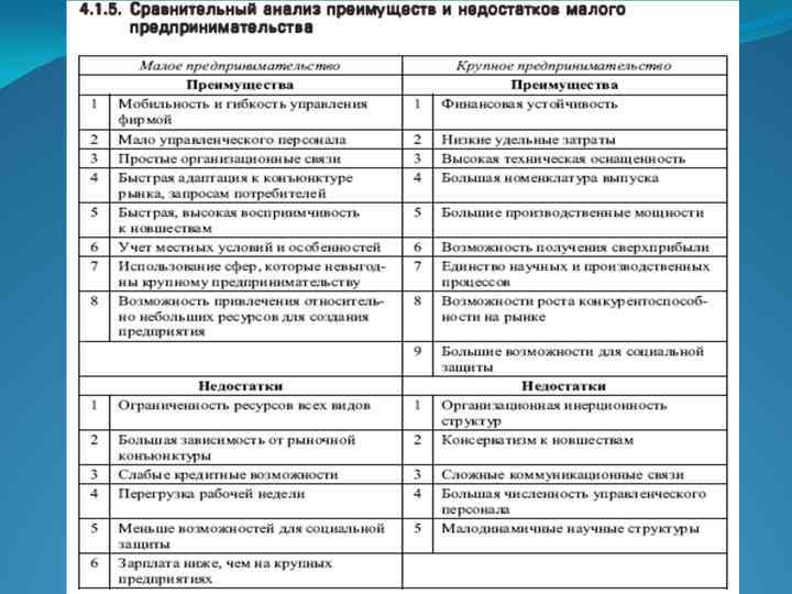 Плюсы и минусы крупного бизнеса проект