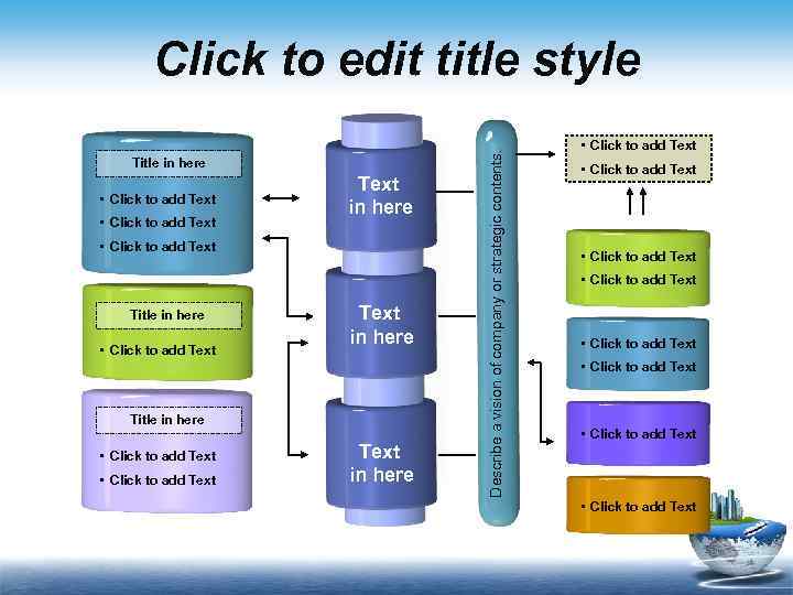 Title in here • Click to add Text in here • Click to add