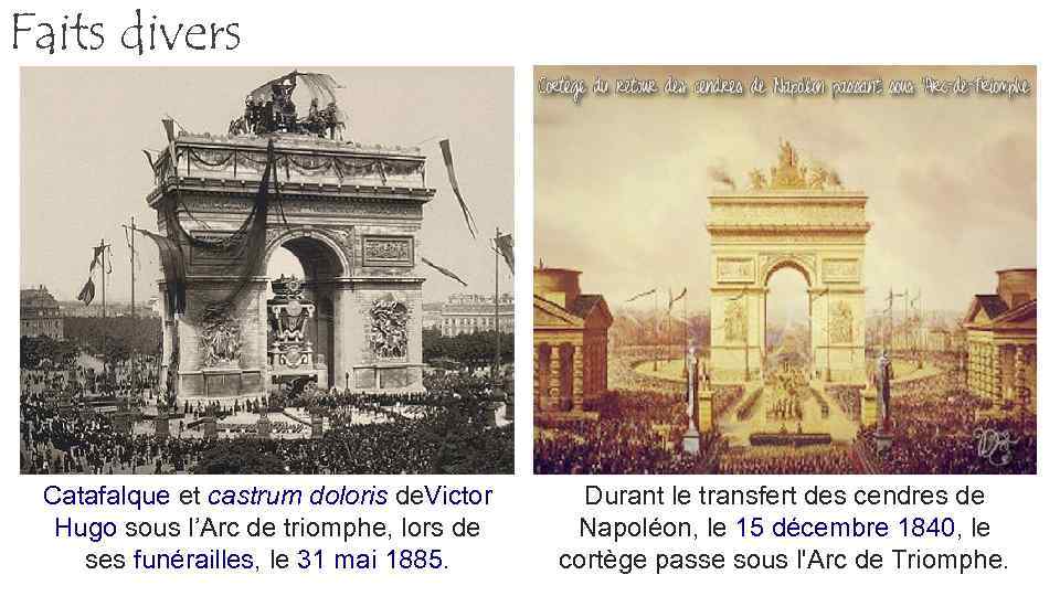 Faits divers Catafalque et castrum doloris de. Victor Hugo sous l’Arc de triomphe, lors