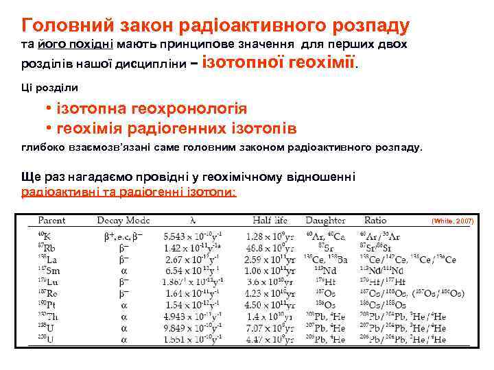 Головний закон радіоактивного розпаду та його похідні мають принципове значення для перших двох розділів