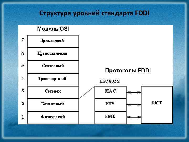 Структура уровней стандарта FDDI 