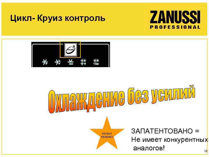 Цикл- Круиз контроль PATENT PENDING ЗАПАТЕНТОВАНО = Не имеет конкурентных аналогов! 18 