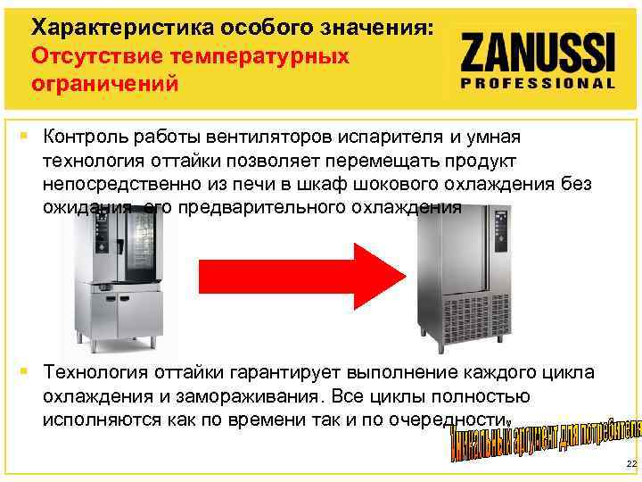 Характеристика особого значения: Отсутствие температурных ограничений § Контроль работы вентиляторов испарителя и умная технология