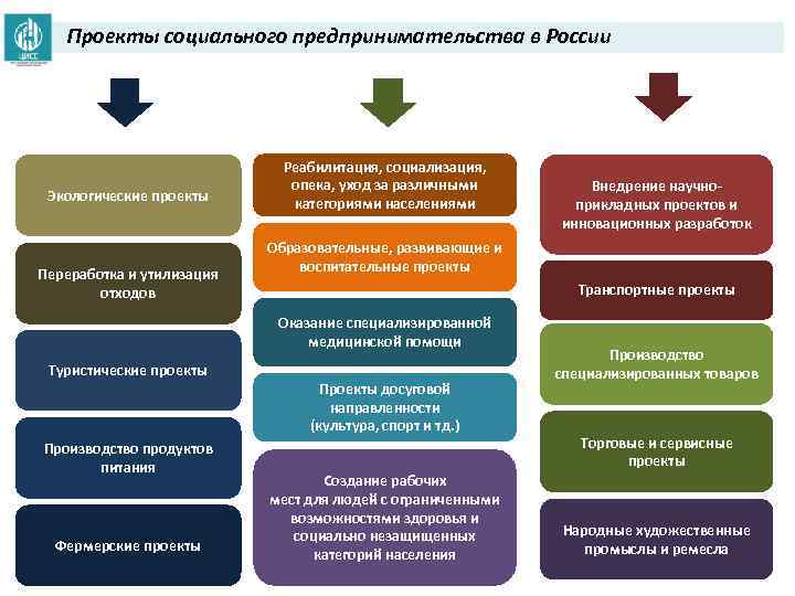 Проекты социального предпринимательства в России Экологические проекты Переработка и утилизация отходов Реабилитация, социализация, опека,