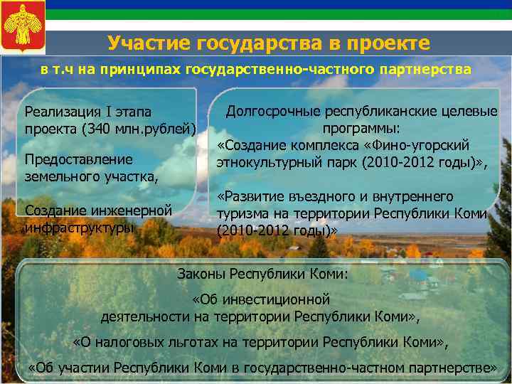 Участие государства в проекте в т. ч на принципах государственно-частного партнерства Реализация I этапа