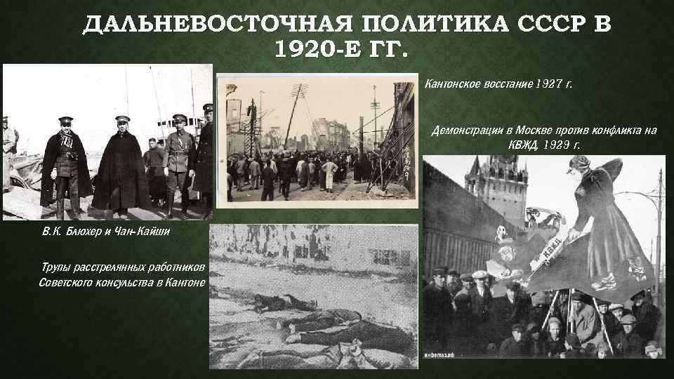 ДАЛЬНЕВОСТОЧНАЯ ПОЛИТИКА СССР В 1920 -Е ГГ. Кантонское восстание 1927 г. Демонстрации в Москве