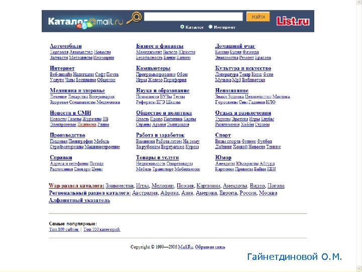 Гайнетдиновой О. М. 