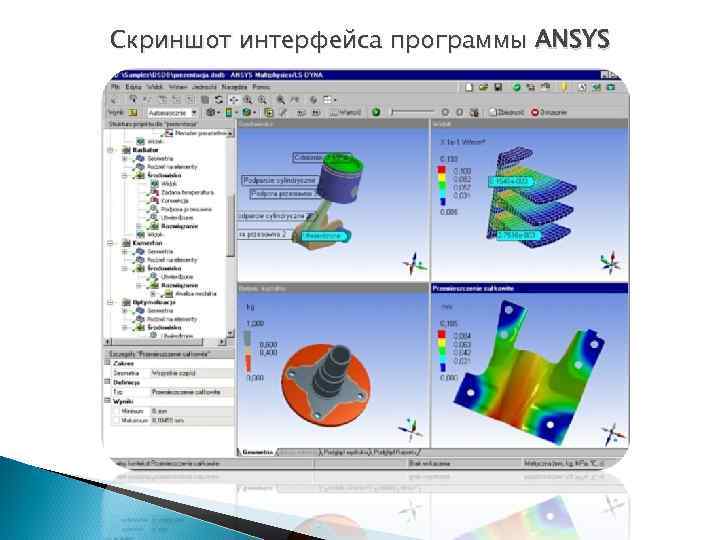 Скриншот интерфейса программы ANSYS 