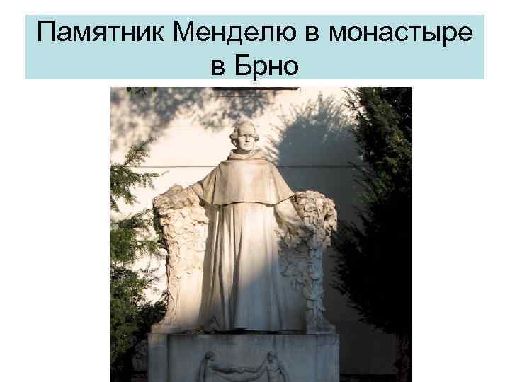 Памятник Менделю в монастыре в Брно 
