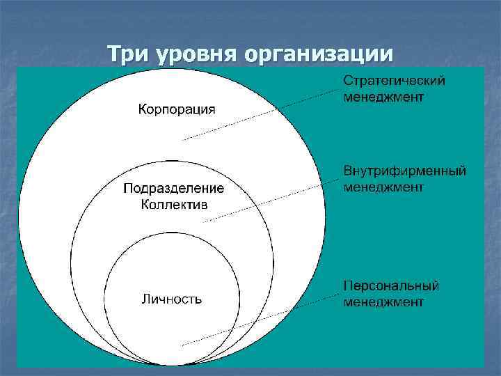 Три уровня организации 