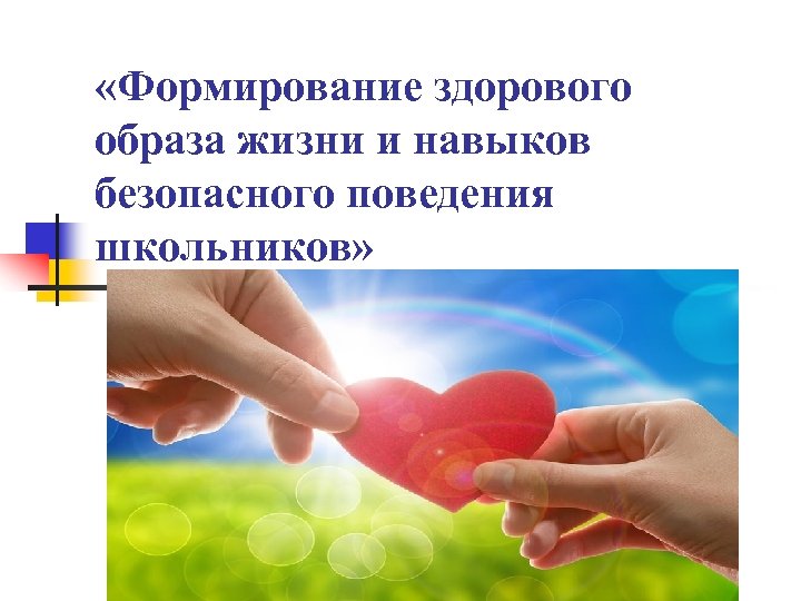  «Формирование здорового образа жизни и навыков безопасного поведения школьников» 