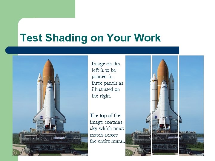 Test Shading on Your Work Image on the left is to be printed in