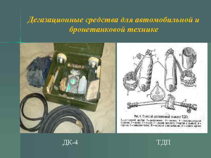 Дегазационные средства для автомобильной и бронетанковой технике ДК-4 ТДП 