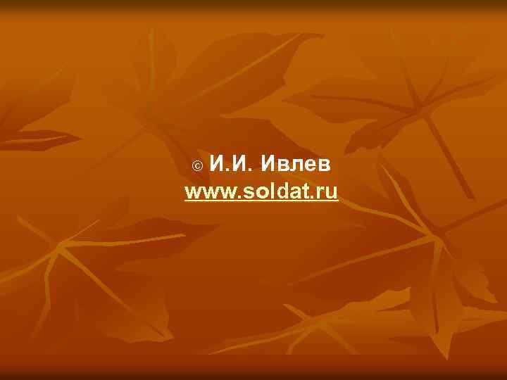 И. И. Ивлев www. soldat. ru © 