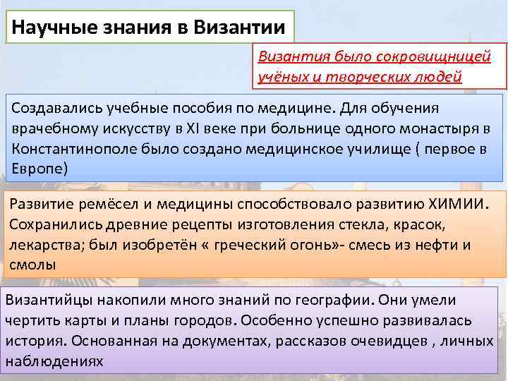 Причины развития образования в византии