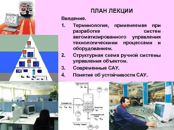 ПЛАН ЛЕКЦИИ Введение. 1. Терминология, применяемая при разработке систем автоматизированного управления технологическими процессами и